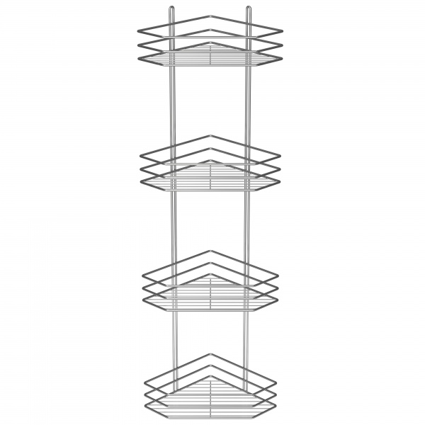 Полка угловая 4-ярусная 25 см хром 
