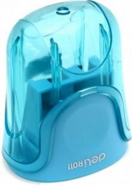 Точилка ER01100 2 отверстия (8/12 мм) с контейнером синяя Deli