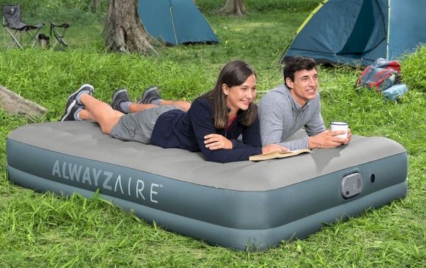 Матрас надувной Bestway AlwayzAire Fortech Ai со встроенным двойным электронасосом 203х36 см серый