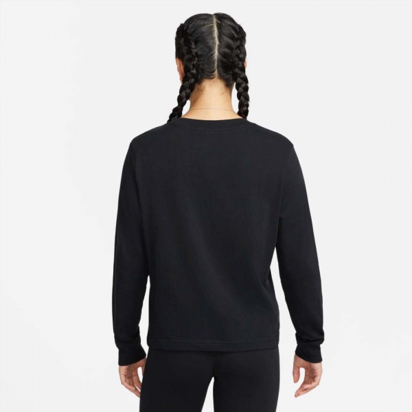 Футболка Nike W NSW TEE LS BOXY PATCH DM2804-010 р.L черный