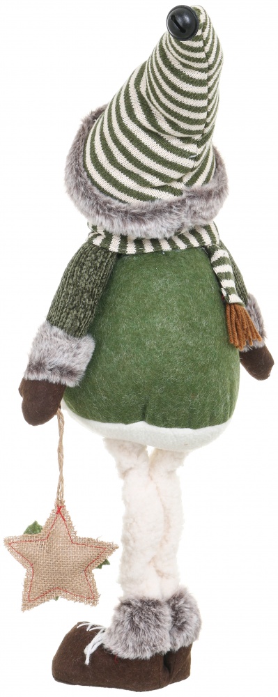 Декорація новорічна сніговик-хлопчик зелено-бежевий 22х69 см LF2221045