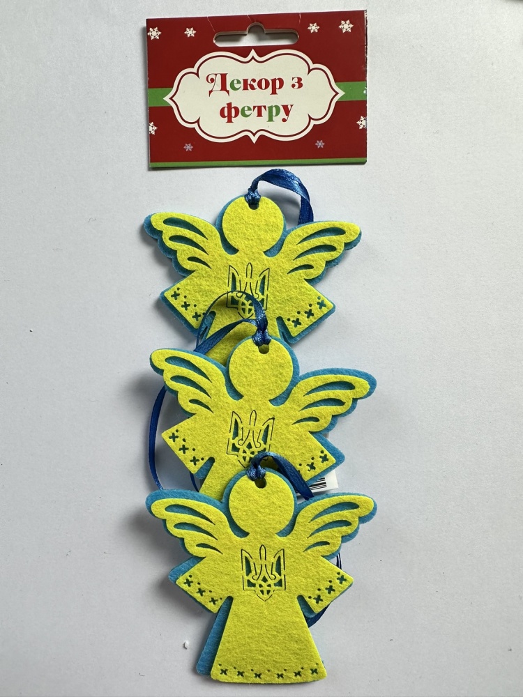 Декор з фетру Аплі Краплі Ангел жовто-блакитний різнокольоровий