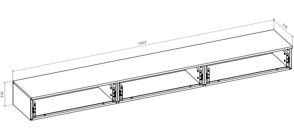 Тумба під ТВ Грейд Флекс 2402x216x370 мм дуб артізан