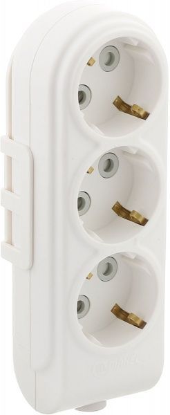 Колодка Makel с защитными шторками с заземлением 3 гн. белый N3210000 