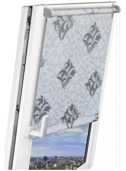 Ролета стандарт Delfa Футура 115x170 см біло-срібляста 