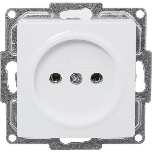 Розетка без заземления Gunsan Visage без шторок белый