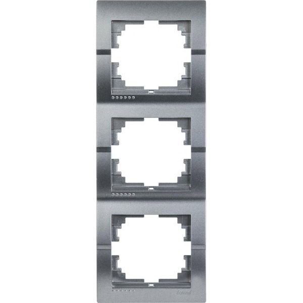 Рамка трехместная Lezard DERIY вертикальная темно-серый металлик 702-2900-153