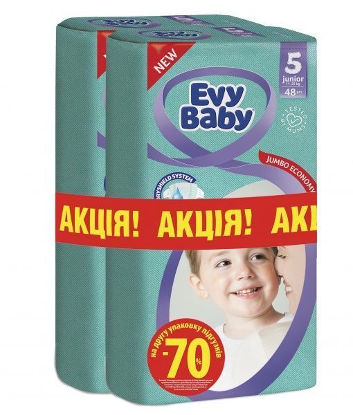 Подгузники Evy Baby Джуниор Джамбо 11-25 кг 48 шт. (1+1)