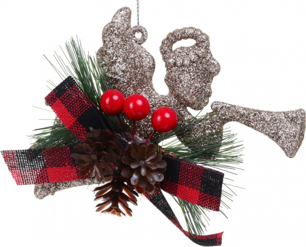 Декоративна підвіска Янгол з декором 12x7x3,5 см бронзовий LD21030