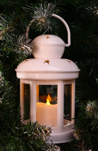 Декорація новорічна Ліхтар з електричною свічкою 10х10х19 см Cх6000030 