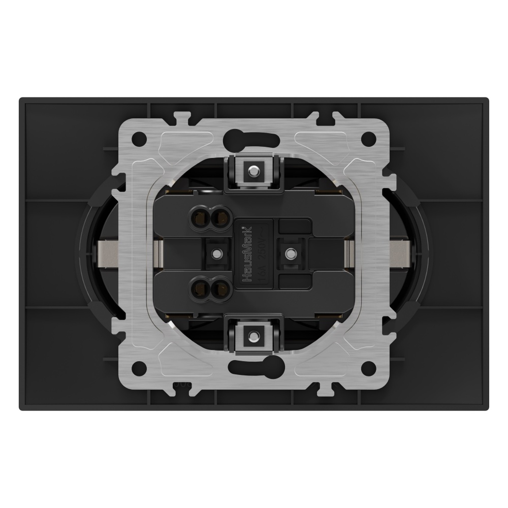 Розетка подвійна 2 із заземленням HausMark Bela чорний