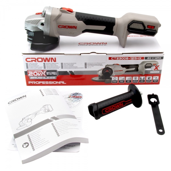 Болгарка (кутова шліфмашина) Crown CT23008-125HX