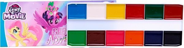 Фарба акварель, 12 кольорів, без пензлика, картонна упаковка, My Little Pony Movie, LP17-041 My Little Pony