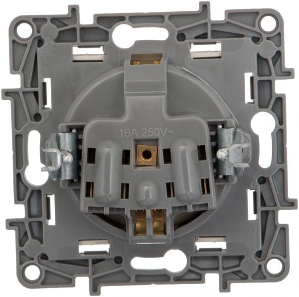 Розетка із заземленням Legrand Etika 2К+З 16А без шторок кремовий 672321