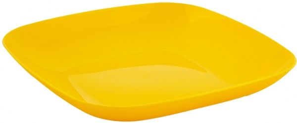 Тарелка пластиковая Мульти 250х250х30 мм желтый Алеана