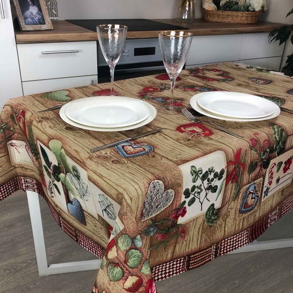 Скатерть Wooden 134x140 см коричневый Прованс 