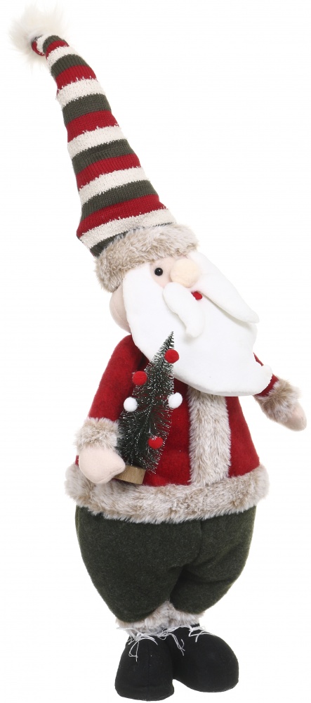 Декорація новорічна Санта стоячий червоно-зелений 22х73 см LF2228002