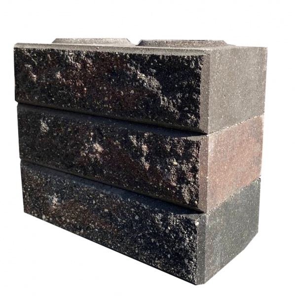 Кирпич гиперпрессованный колотый коричнево-черный
