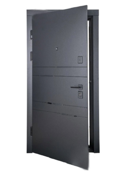 Дверь входная Abwehr MG3 (548 + 517) 086 Л (ЧШ + СМБ) черный/белый супермат 2050x860 мм левая