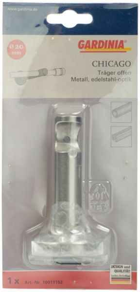 Тримач для карниза Gardinia Chicago відкритий одинарний набірний d20 мм сталь 