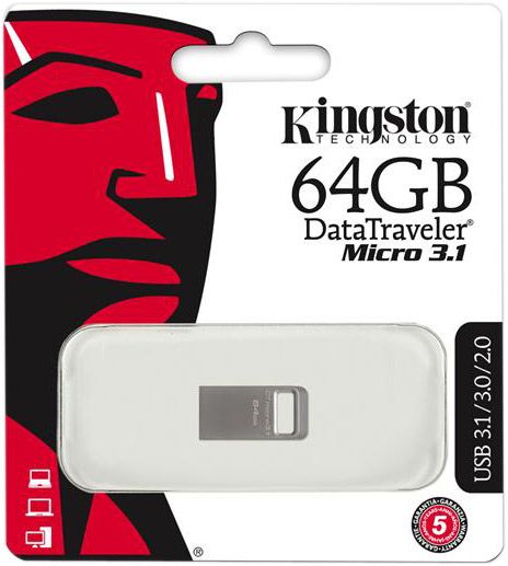 Флеш-пам'ять USB Kingston DataTraveler Micro 3.1 64 ГБ USB 3.0 (DTMC3/64GB)  