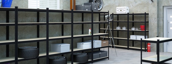 Стелаж металевий фарбований Меткас Бюджет антрацит 2000x1000x500 мм ДСП полиця 5 шт. фарба 