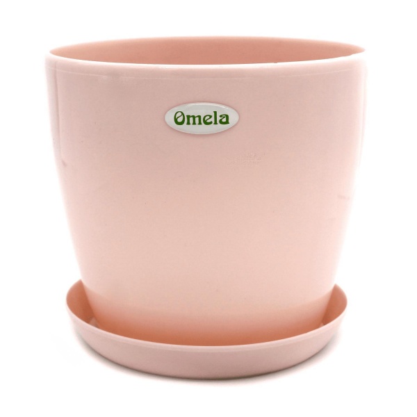 Горщик пластиковий Омела Глянець 2,2 літра круглий кремовий 