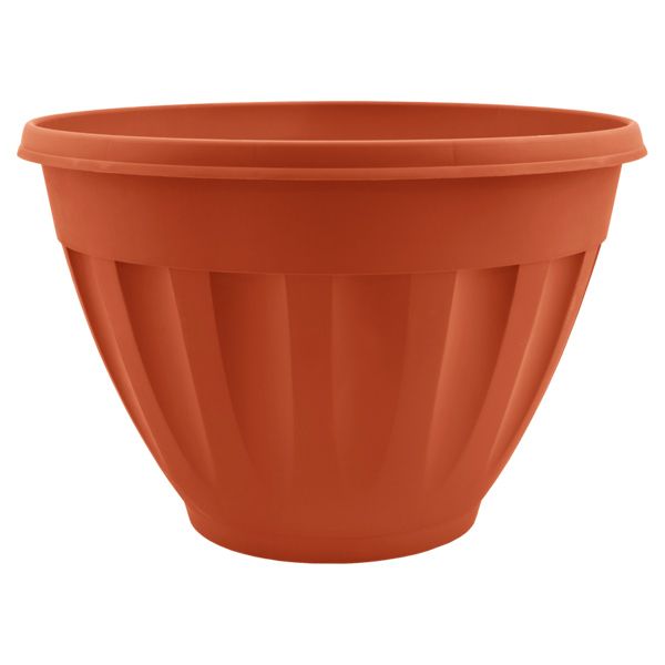 Горщик пластиковий Алеана Жанна глибокий круглий 6л теракот (112086) 