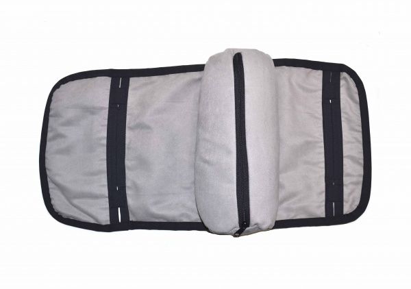 Подушка дорожня Kerdis Валик екозамша сіра 