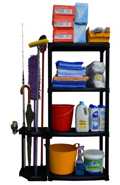 Стелаж Artplast чорний 1330x890x300 мм пластик полиця 4 шт. без покриття 