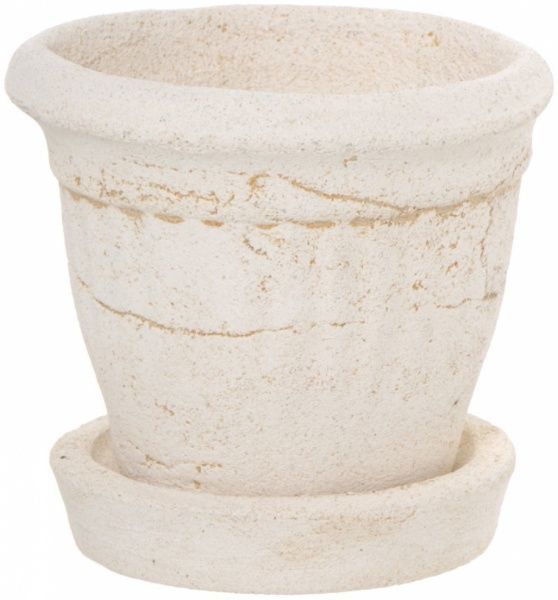 Горшок шамотный Цешка малютка 122 круглый 1,9л кремовый 