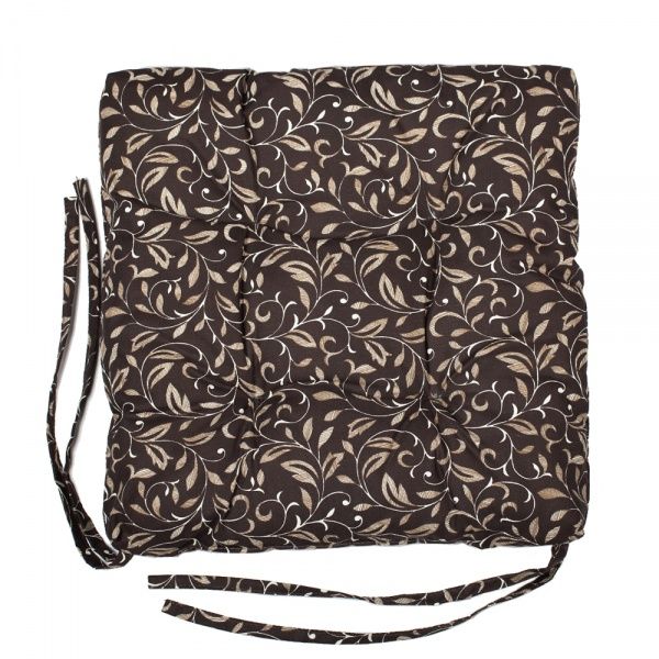 Подушка на стілець квадратна 36х36х5 коричнева