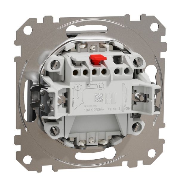 Вимикач одноклавішний Schneider Electric Sedna Design з підсвіткою 10 А 250В алюміній SDD113101L