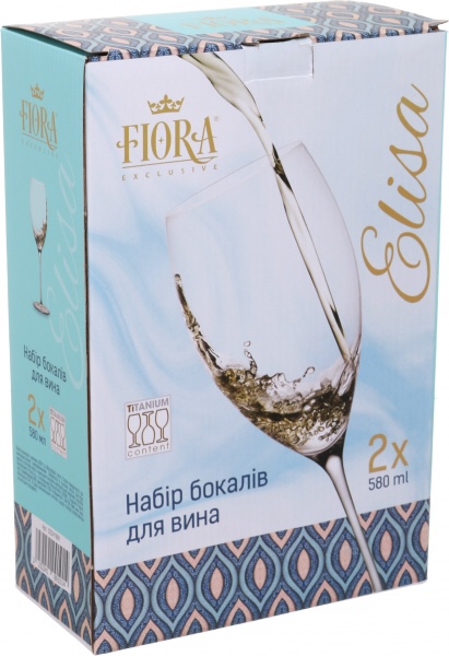 Набор бокалов для вина Elisa 580 мл 2 шт. Fiora 