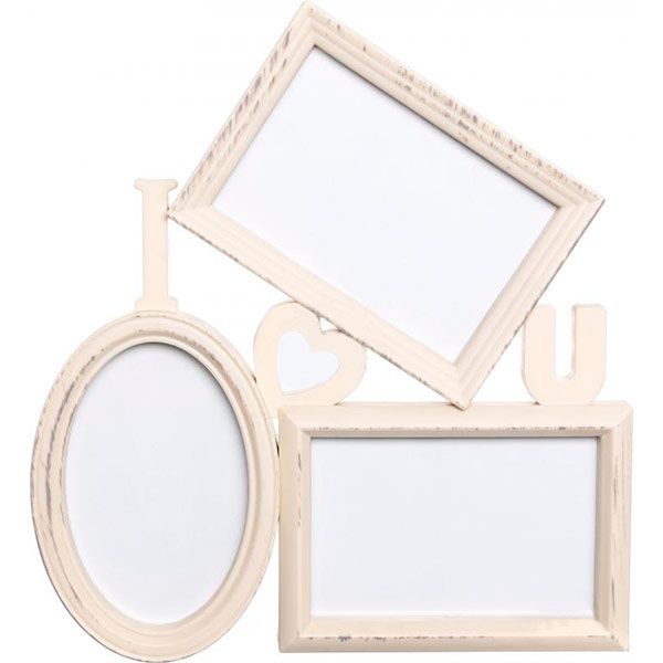 Фоторамка Колаж I love you 3 шт кремова