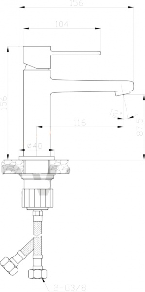 Смеситель для умывальника Invena Glamour BU-02-004
