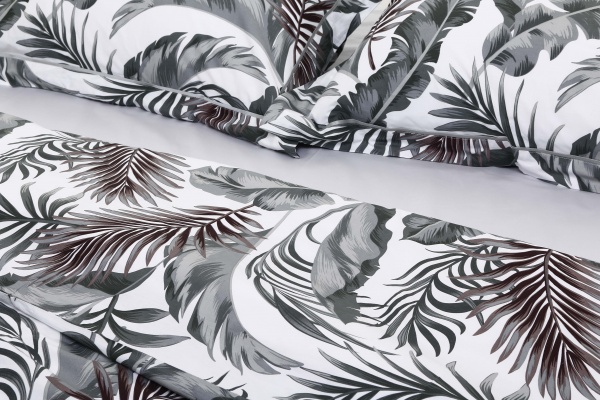 Комплект постельного белья Marburg 2 белый с принтом La Nuit (без простыни) 