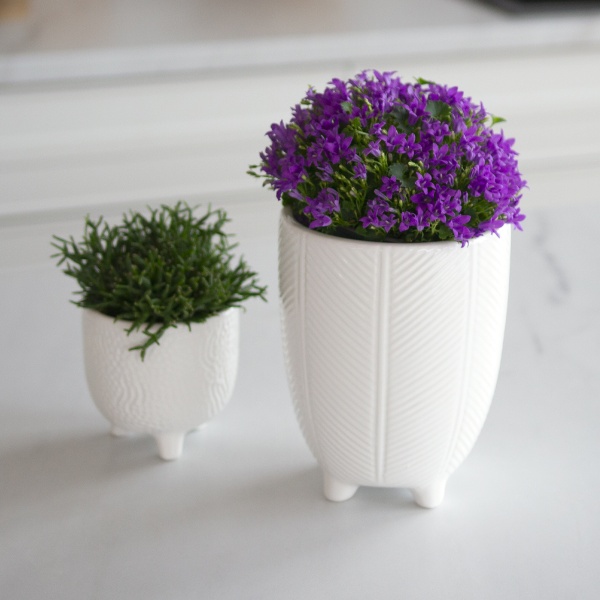 Кашпо керамическое МВМ DH-FLOWERS-26 S WHITE 9 см Белый 