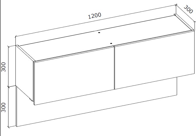 Шкаф Грейд Frosti антресоль 600х1200х300 мм дуб крафт серый/кашемир