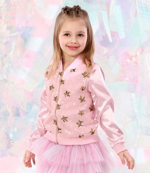 Бомбер PURPURINO з зірками р.128 рожевий 5061/128 