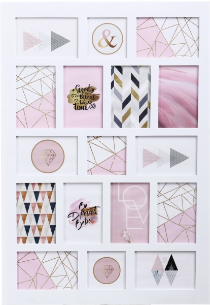 Фотоколлаж Grand 67,9х47,1х1,7 см 17 фото 10x15/10x10 см белый 