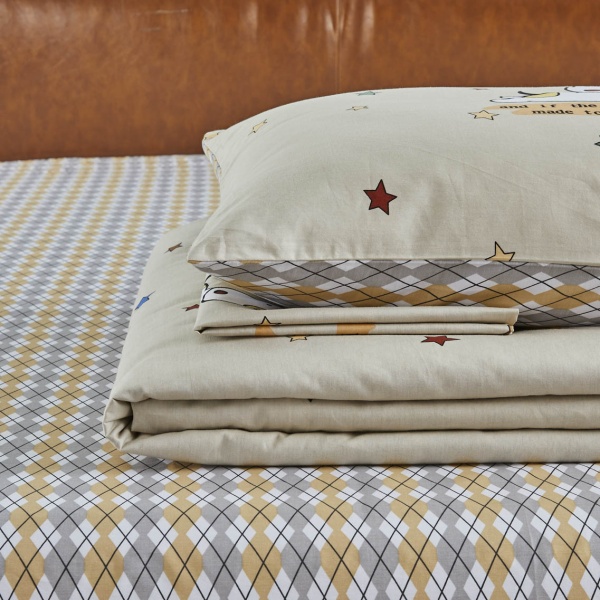 Комплект постільної білизни Doggy 2 сіро-бежевий La Nuit 