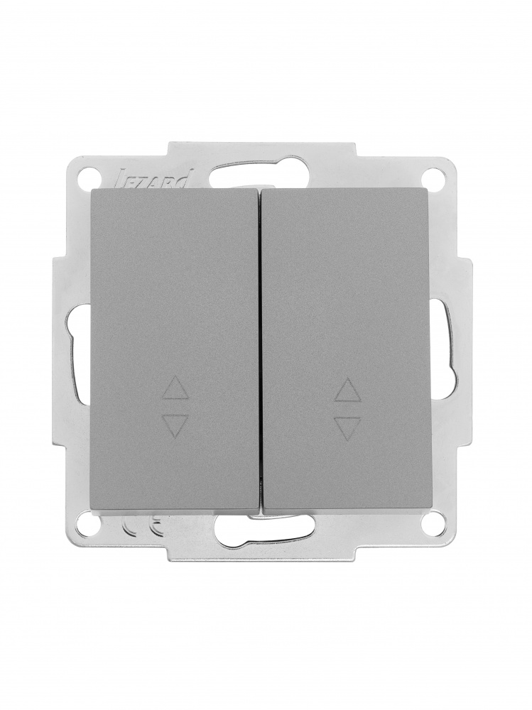 Выключатель проходной двухклавишный Lezard Vesna без подсветки серый 742-3588-106