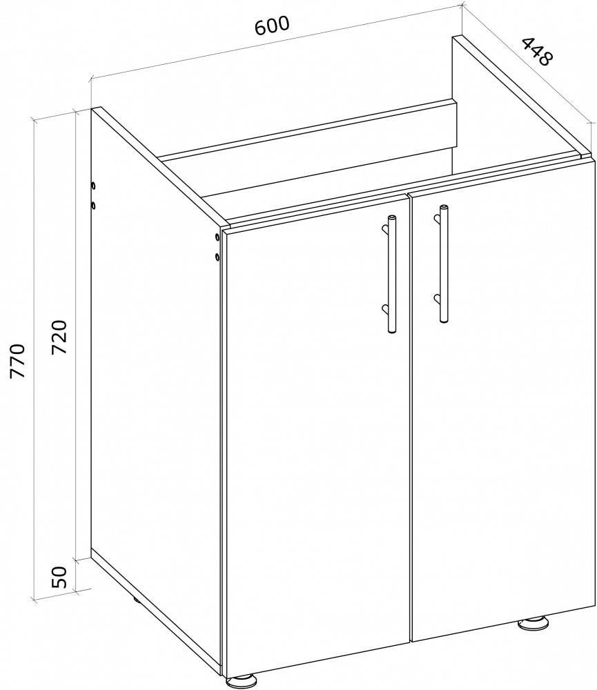 Тумба под умывальник Грейд 60 см графит серый/фасад ДСП
