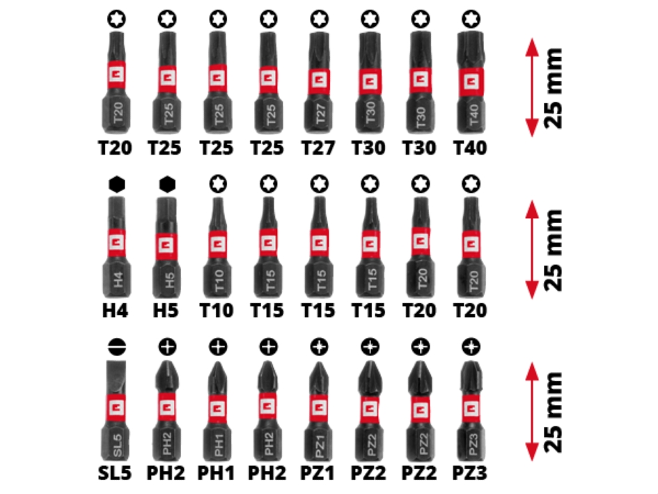 Набор бит и сверл Einhell и торцовые головки M-CASE 39 шт. 108759