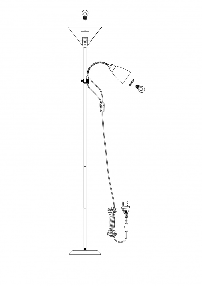 Торшер Sensio Monte-Carlo 60 Вт E27 белый ALPL-TN028WH