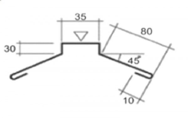 Планка конька матова RAUNI №2 RAL 8017 2 м 