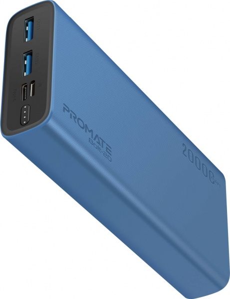 Внешний аккумулятор (Powerbank) Promate Bolt-20 10Вт 2xUSB 20000 mAh blue (bolt-20.blue) 