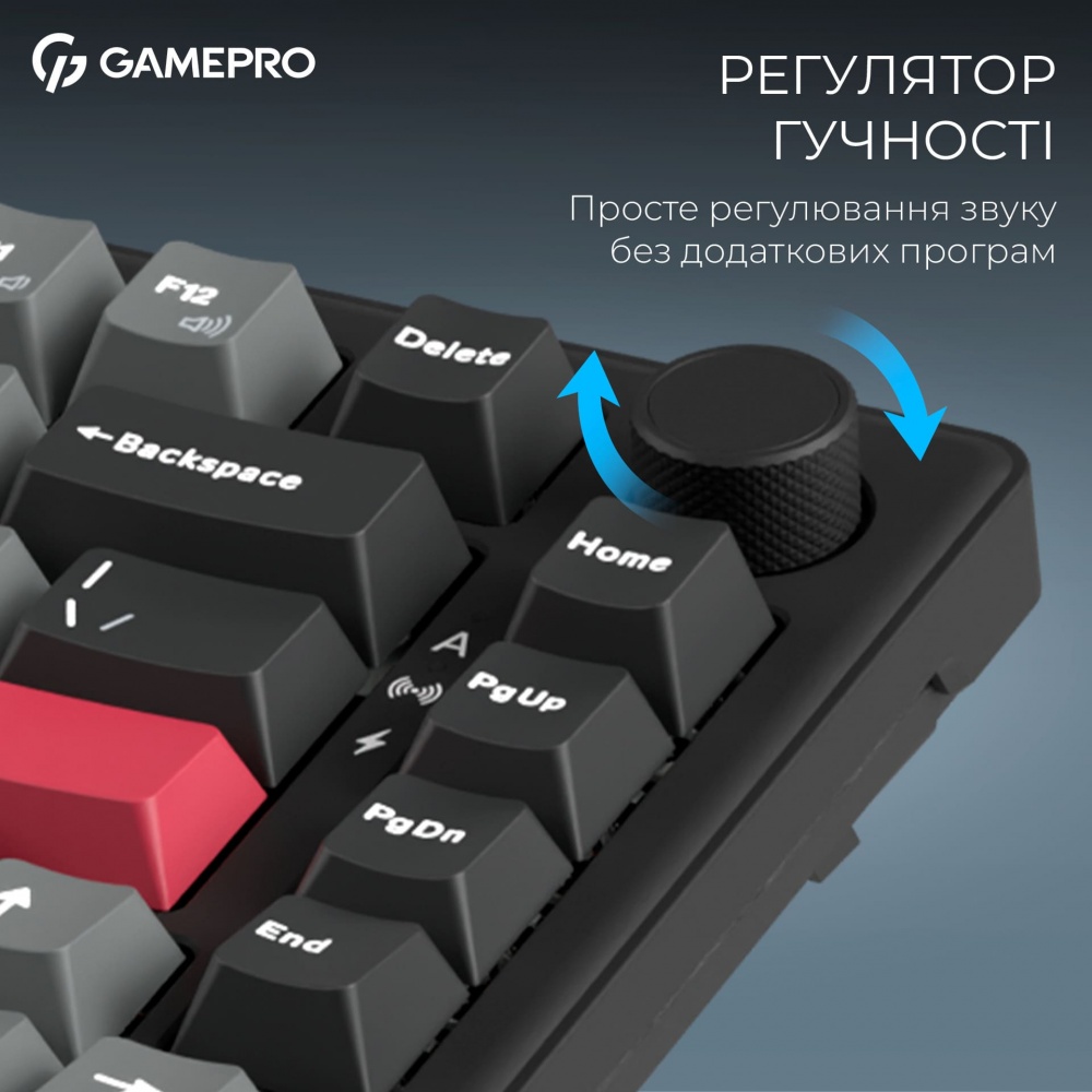 Клавиатура игровая GamePro (MK266BK) Asgard Yord Keychron Super Red Switch Wireless/Bluetooth/USB Black black