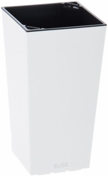 Горщик пластиковий Plastkon ELISE матовий квадратний 14,4л білий 